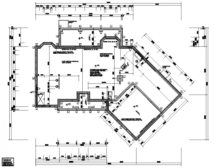 The 2D house plan detailed dwg file.