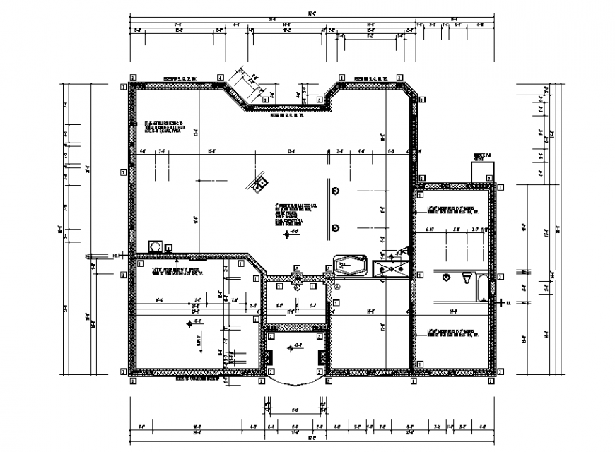 The 2D house plan the detailed dwg file.