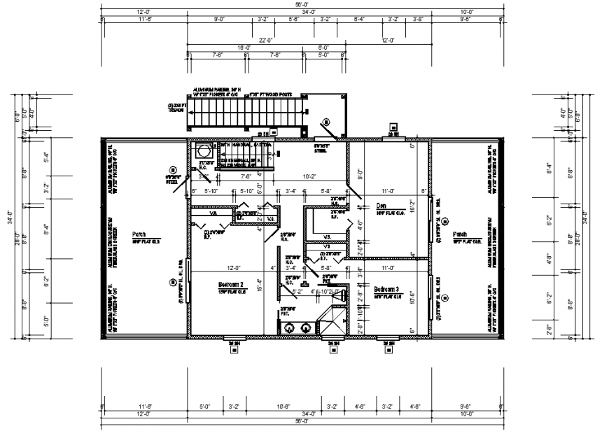 The 2D house plan with a detail dwg file.