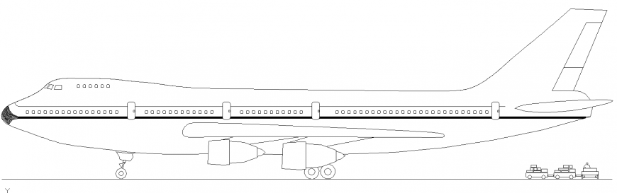 The air-plane plan with detailing  dwg file.