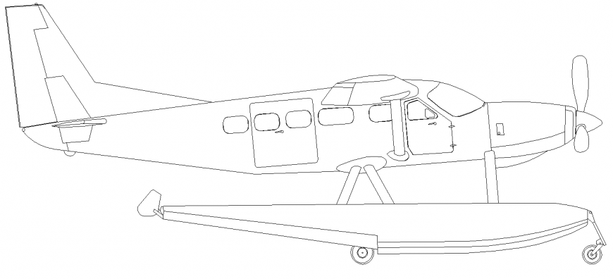 The air-plane plan with the detailing  dwg file.