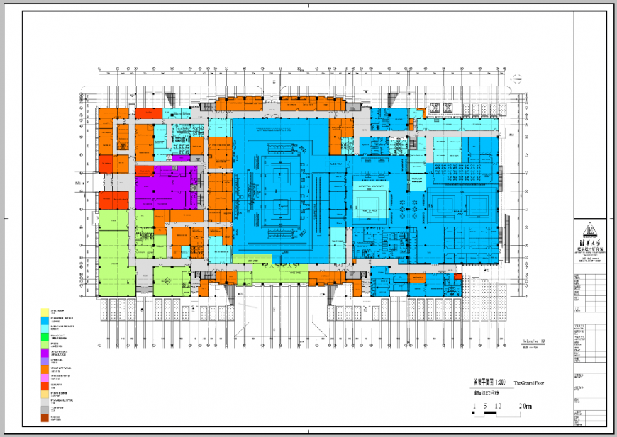 The architecture layout plan details of corporate office building dwg file