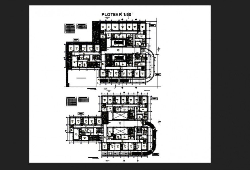 The architecture layout plan of hospital drawing dwg file