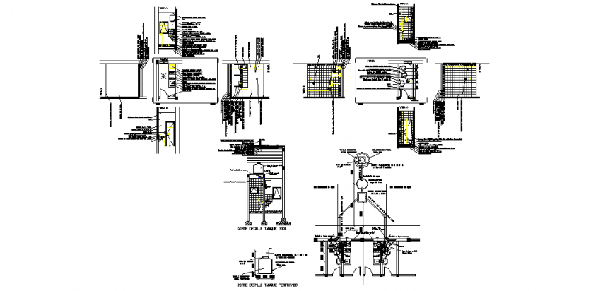 The bathroom detail plan with dwg file.