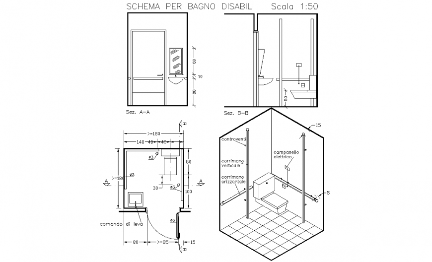 The bathroom detailed plan with dwg file.
