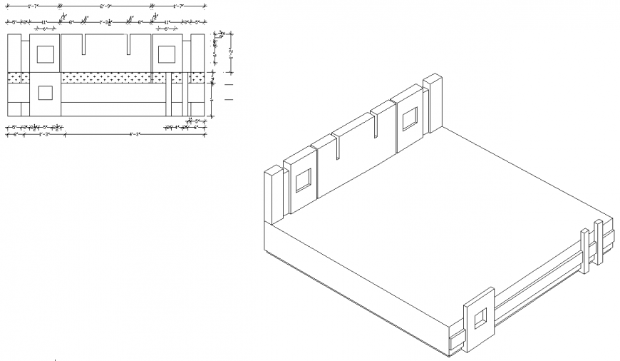 Furnished Bed Plan in AutoCAD DWG File for Layout Design