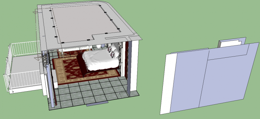 The bed room plan with furnish detail of dwg file.