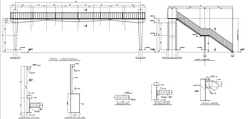 The bridge structural plan with a detailing & dwg file.
