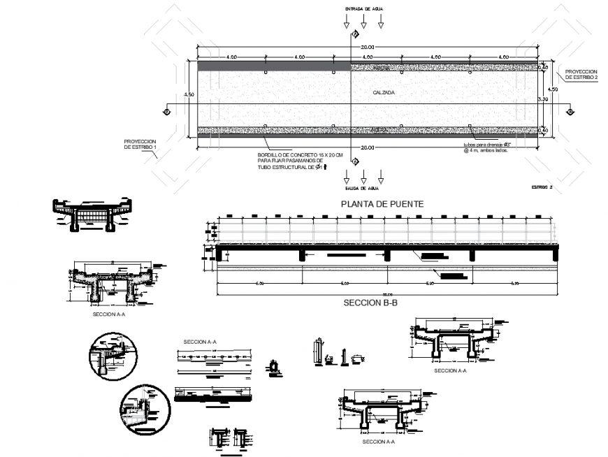 The construction section plan with detailing of dwg file.