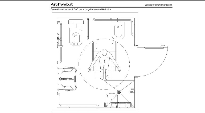 The convenient bathroom plan detail dwg file.
