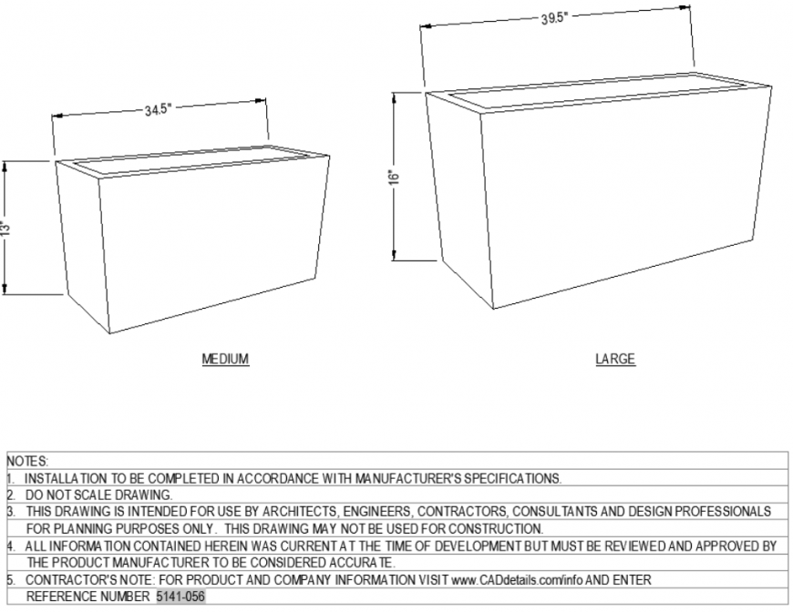 The desired designed rectangular pot plan detail dwg file.
