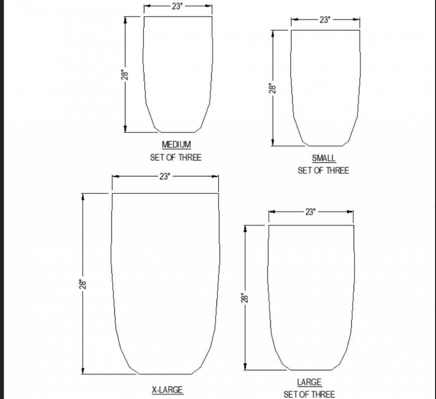 The desired layered designer pot plan with detail dwg file.