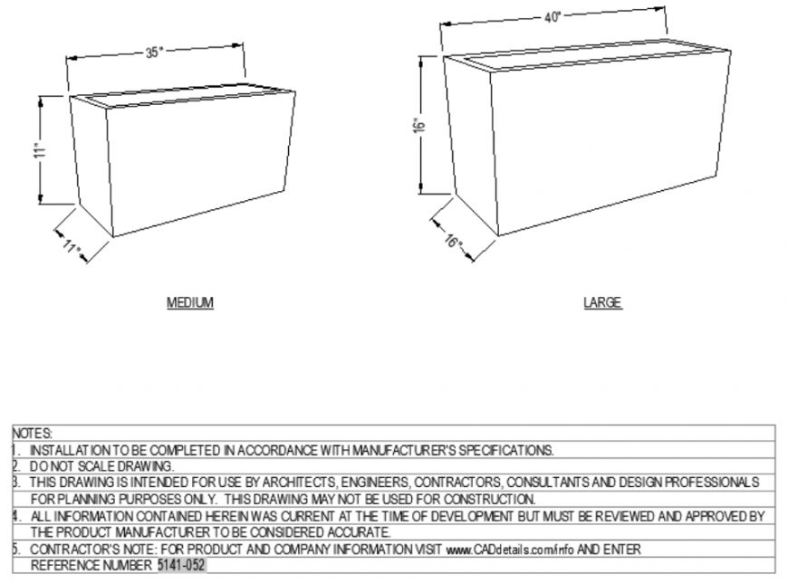 The desired rectangular pot plan with detailed dwg file.