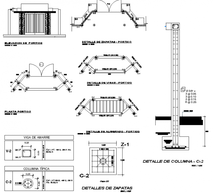The detailing of structural plan dwg file.