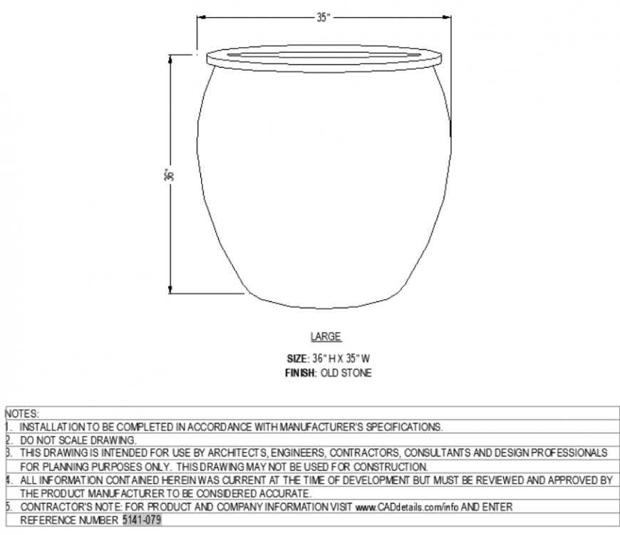 The dimensional of pot plan detail dwg file.