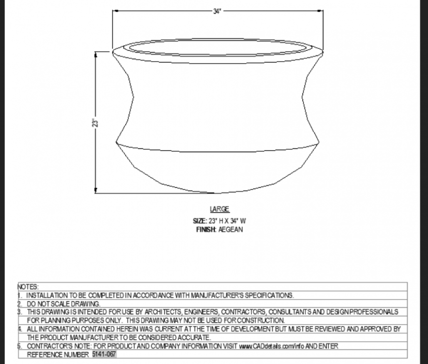 The dimensional pot plan with detail dwg file.