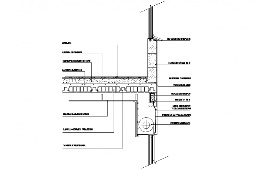 The door in wall section plan autocad file