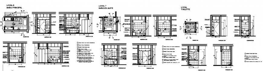 The elevation of washroom detailing plan dwg file.