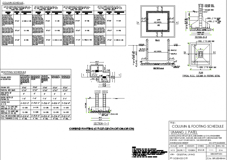 The foundation plan with a detailing of dwg file.