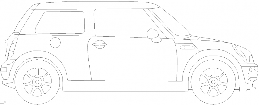 The four wheeler vehicle plan detail dwg file.