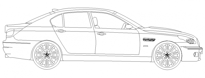 The four wheeler vehicle plan with detailing dwg file.