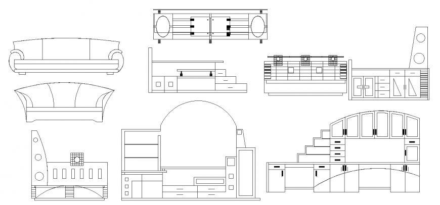 The furniture furnished plan detailing of dwg file.