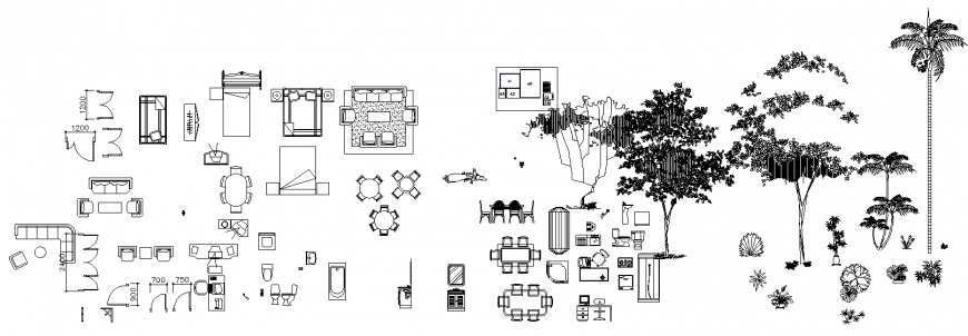 The furniture plan detail of dwg file.