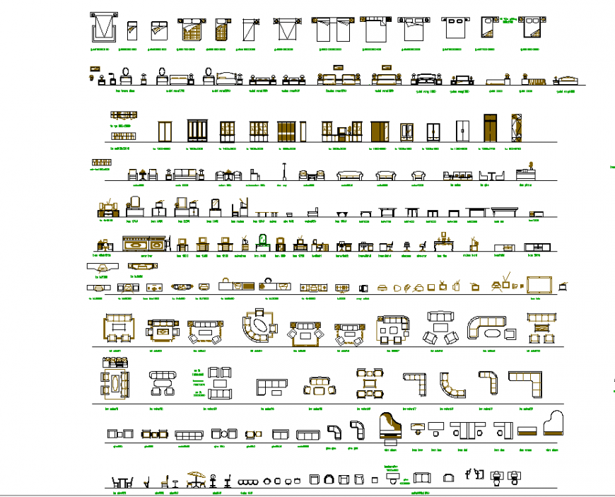 The furniture plan detailing of dwg file.