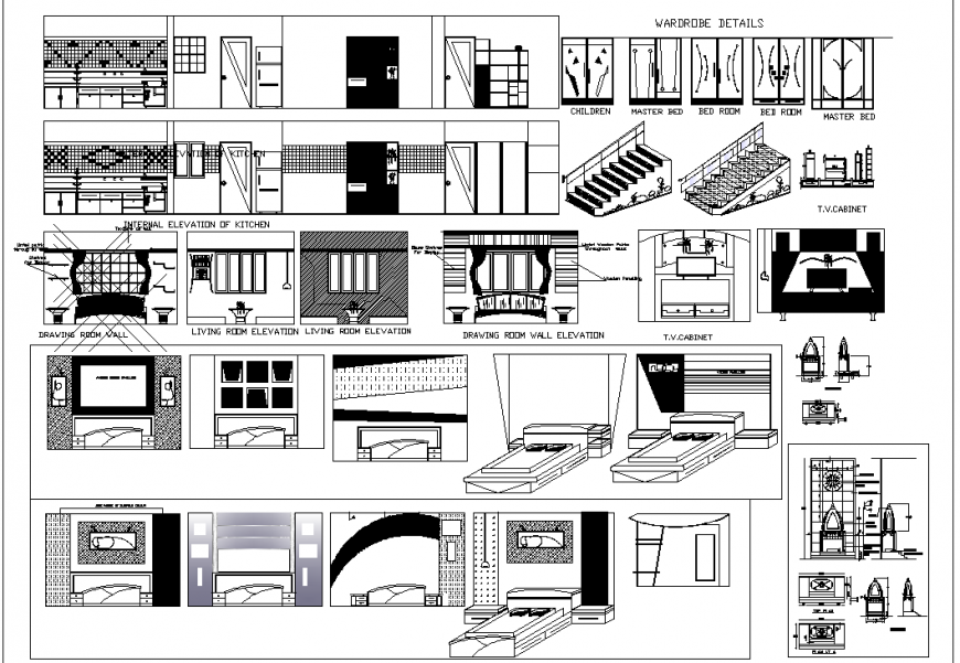 The furniture plan furnished detailing of dwg file.