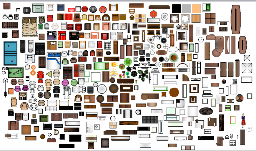 The furniture plan with furnished detailing of dwg file.