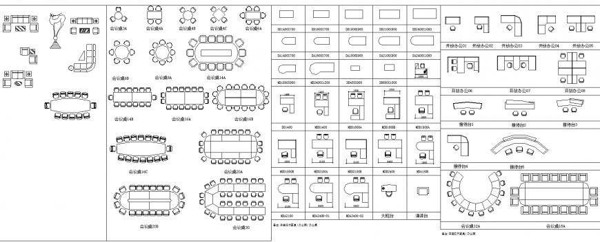 The furniture plan with detail dwg file.