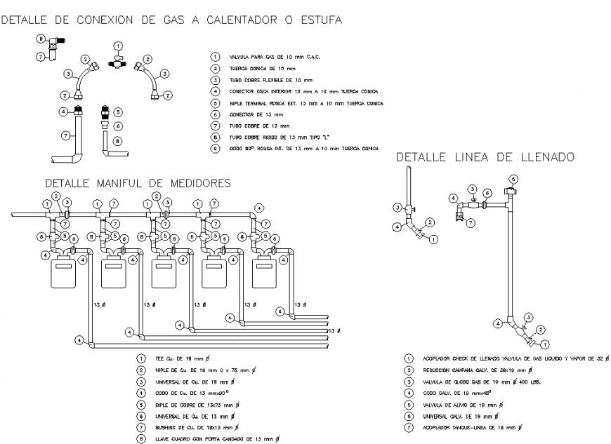 The gas machinery plan detail dwg file.