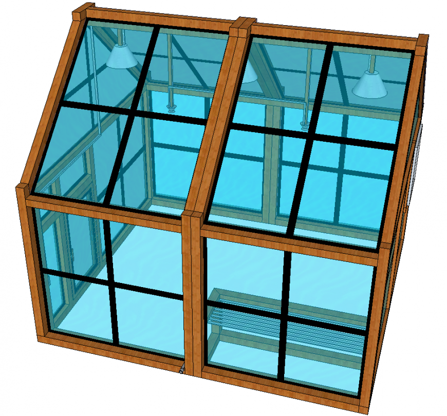 The glass house plan detail dwg file.