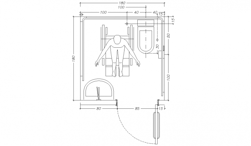 The handicap bathroom plan detail dwg file.