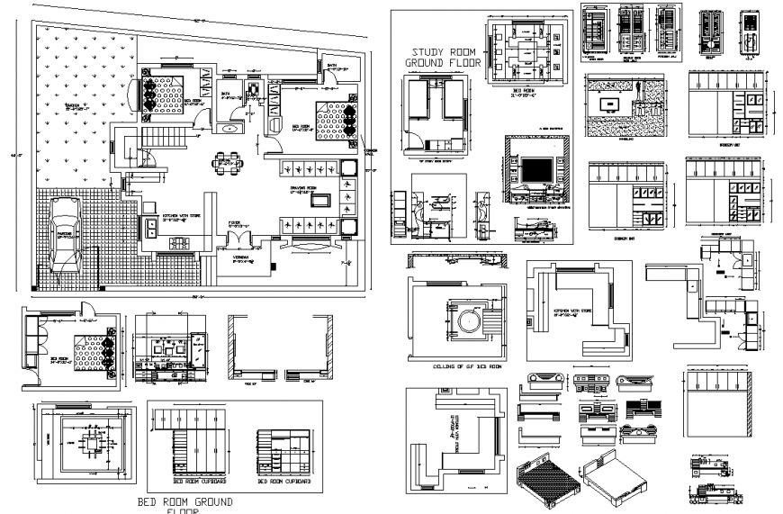 The house plan detailing of dwg file.