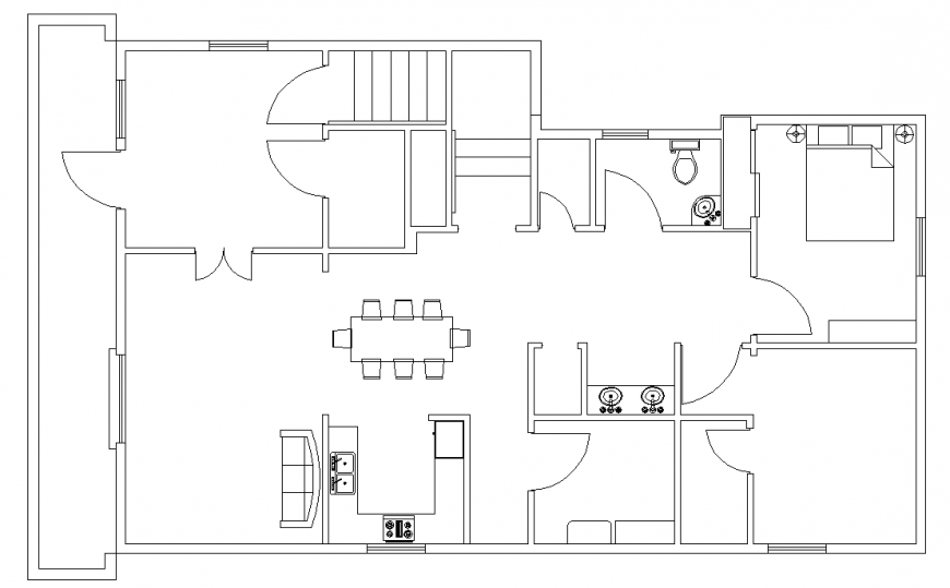 The house plan detailing of dwg file.