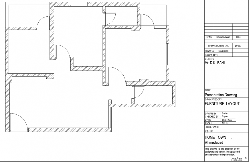 The house plan with a detail a dwg file.