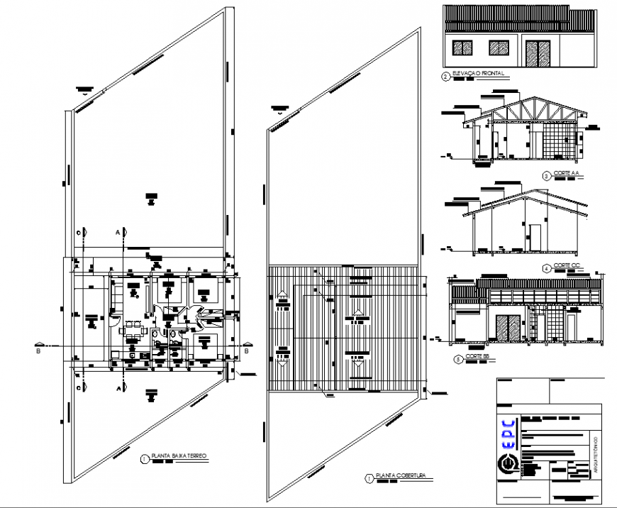 The house plan with a detailing of dwg file.