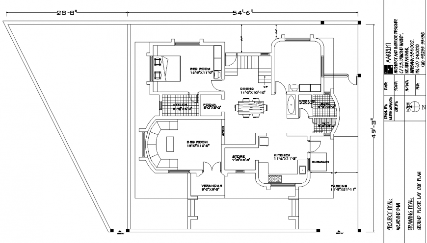 The house plan with detail dwg file.