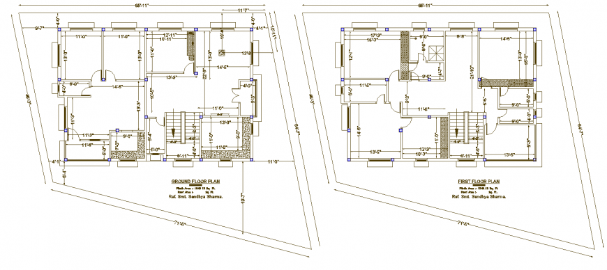 The house plan with detailing of a dwg file.