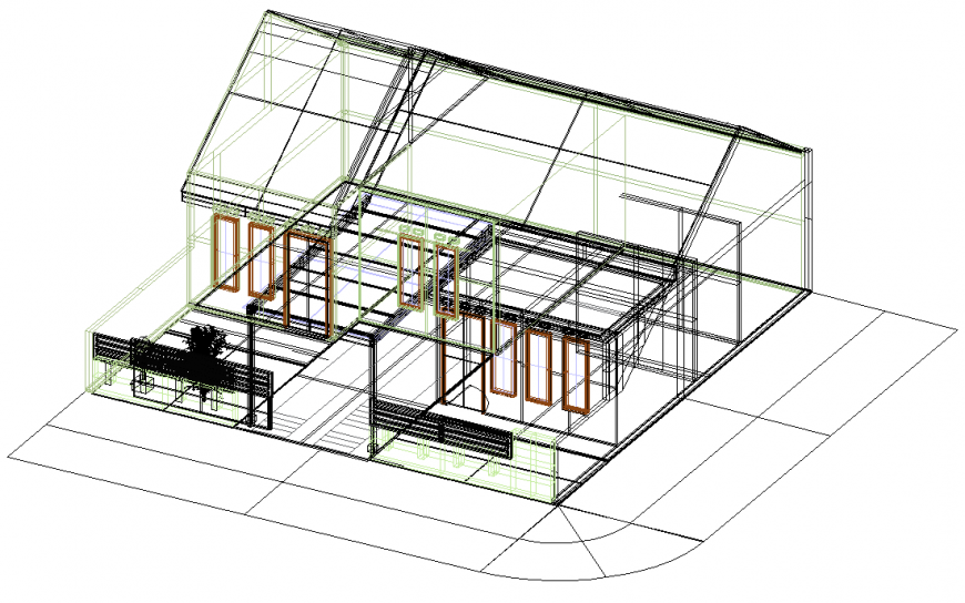 The house plan with detailing the dwg file.