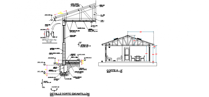 The house plan with furnish detailing dwg file.