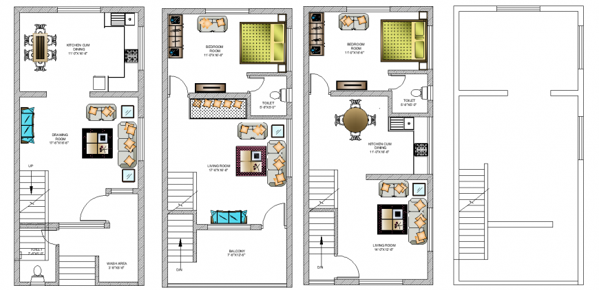 The house plan with furnish detailing dwg file.