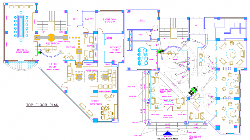 The house plan with furnished detail dwg file.