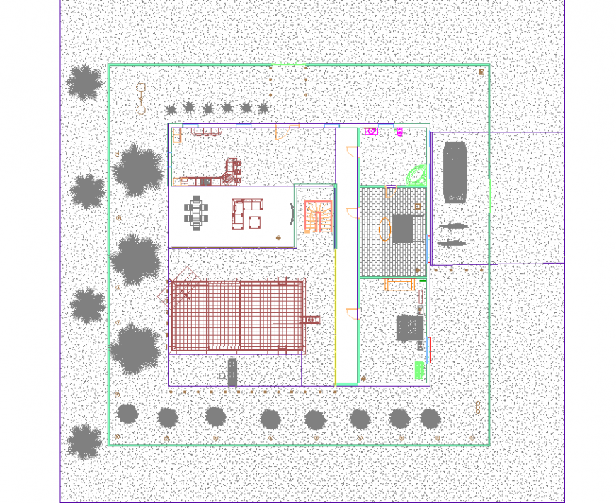 The house plan with furnished a detailing of a dwg file.
