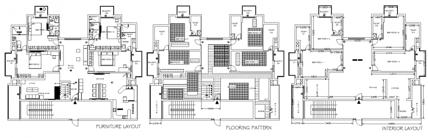 The house plan with furnished detail of a dwg file.