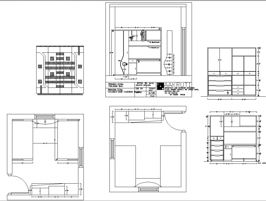 The kitchen plan with furnishing detailing of dwg file.