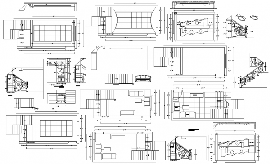 The living room plan with furnish detailed of dwg file.
