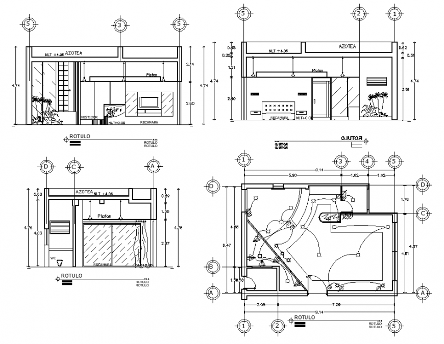 The living room plan with furnish detailing of dwg file.