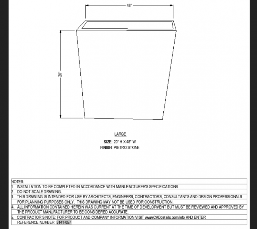 The long rectangular pot plan detail dwg file.